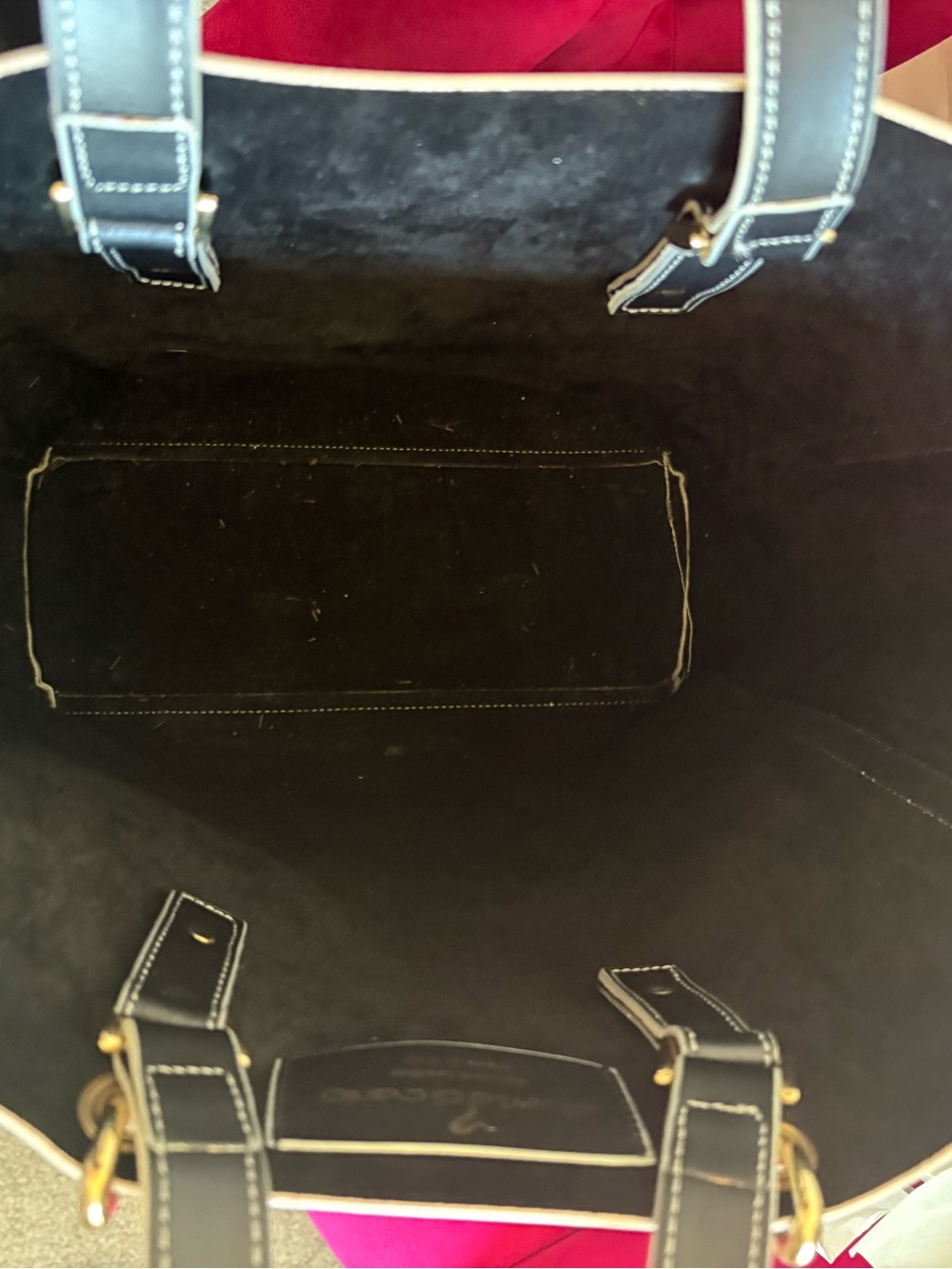 Alberta Di Canio Black Leather Tote with Gold Hardware - Picture 5 of 5